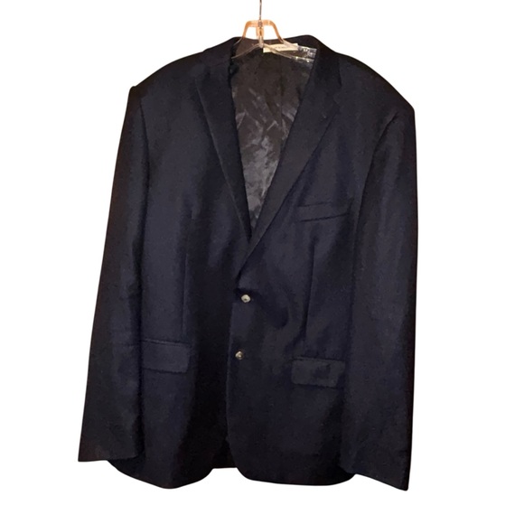 Joseph Abboud 46L Navy Blazer Sport Coat Super 120s Wool Loro Piana Fabric‎